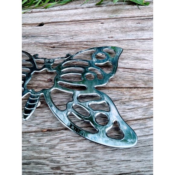 Vintage 1970s Metal Butterfly Footed Trivet Leonard Italy - Picture 7 of 12